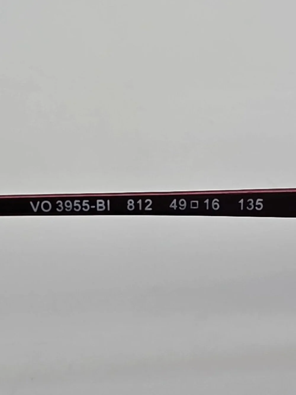 Vogue VO3955-BI Plum Purple Rhinestone Semi Rimless Cat Eye Eyeglasses Frame